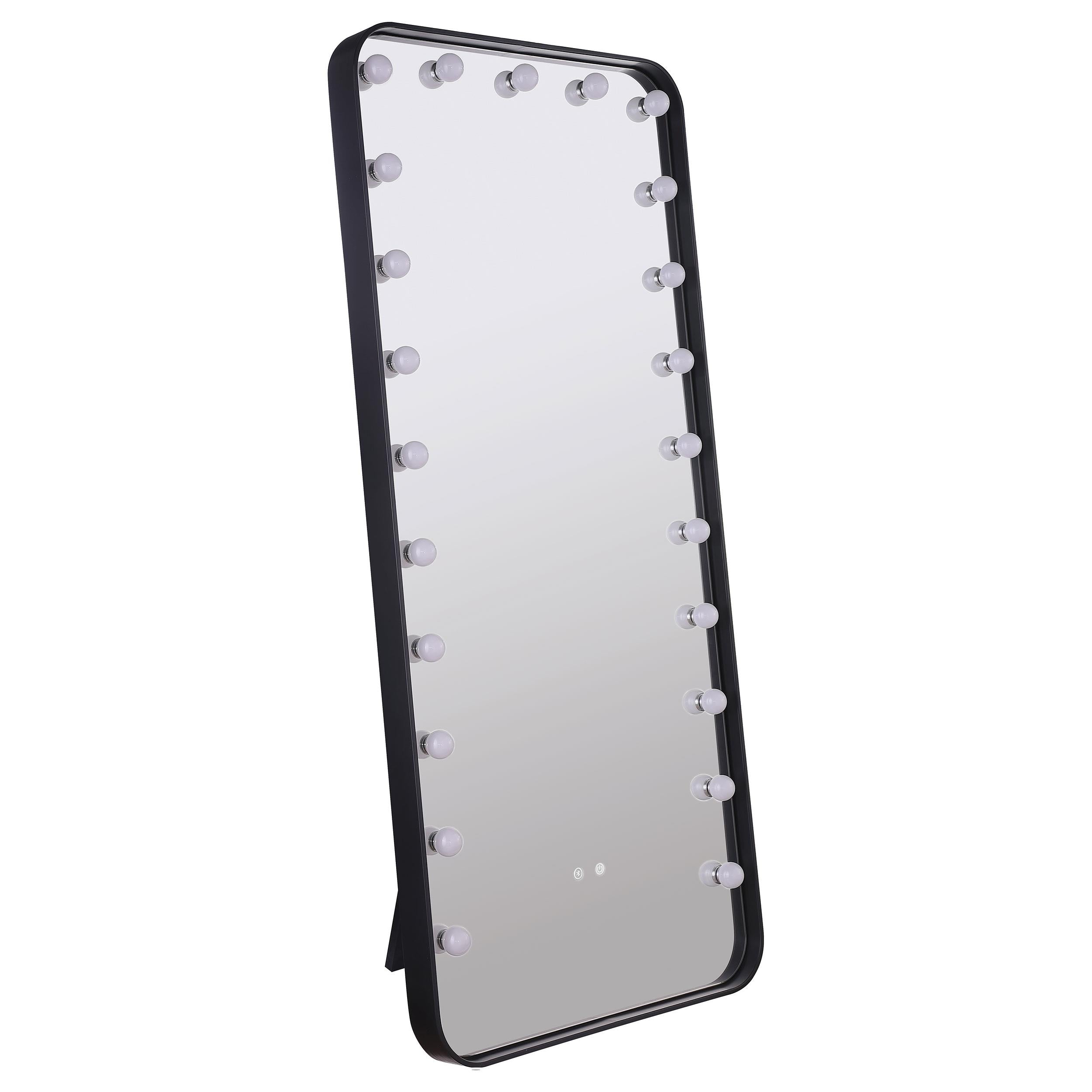 Coaster Furniture Canton 961577 32 x 71 Inch LED Standing Mirror with Speakers - Black IMAGE 1